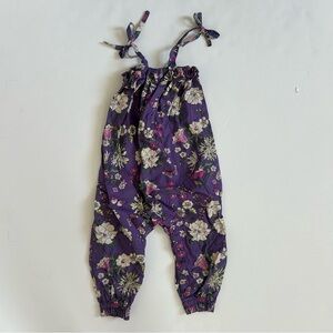 Tea Collection Floral Print Shoulder Ties Romper 12-18 months